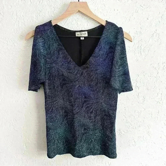 Vintage sparkle fitted top size small - Picture 12 of 13